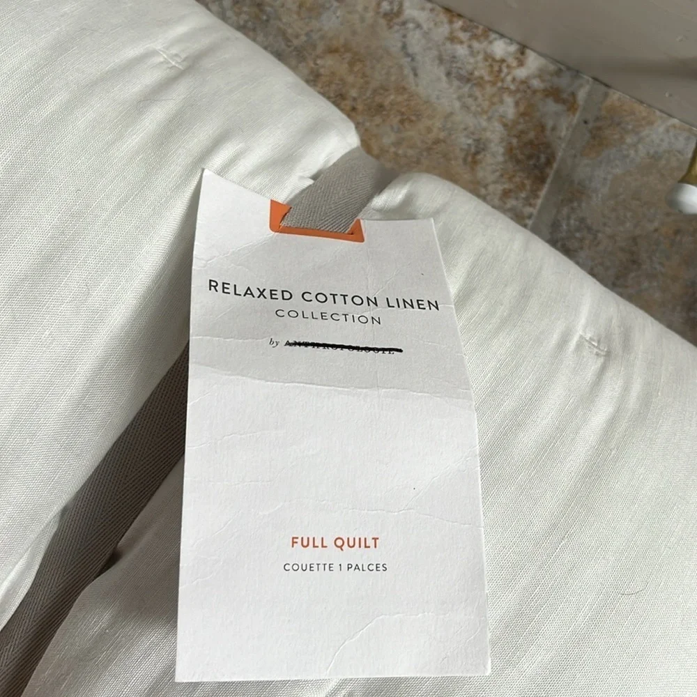 Anthropologie Relaxed Linen-Cotton Quilt Size Full NWT